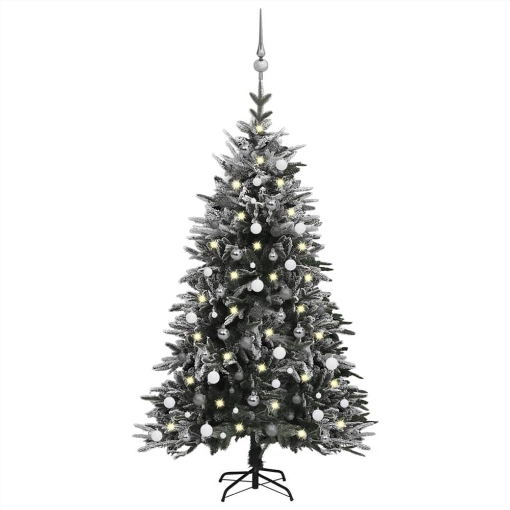 

Artificial Christmas Tree LED&Ball Set&Flocked Snow 180cm PVC&PE