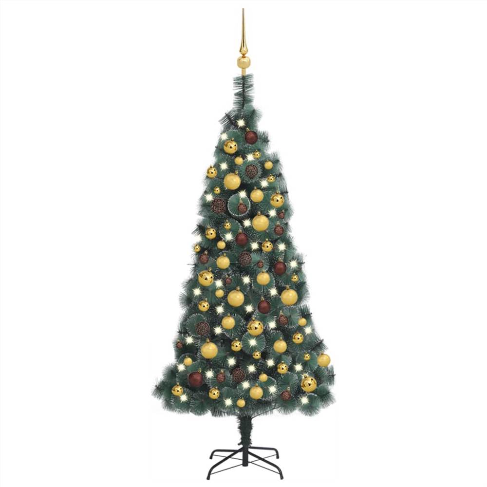 Künstlicher Weihnachtsbaum LED&amp;Kugel Set Grün 120 cm PVC&amp;PE от Geekbuying WW