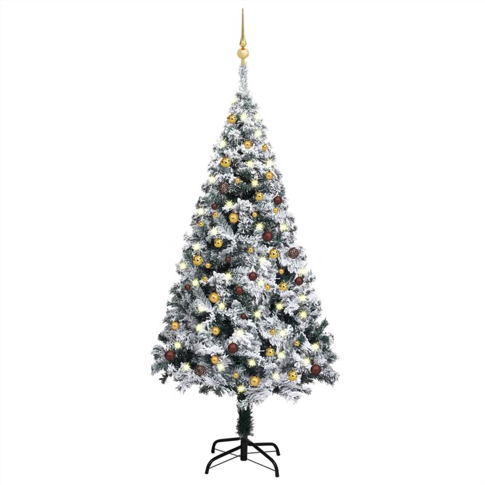 Künstlicher Weihnachtsbaum mit LEDs&amp;Kugel Set Grün 180 cm PVC от Geekbuying WW