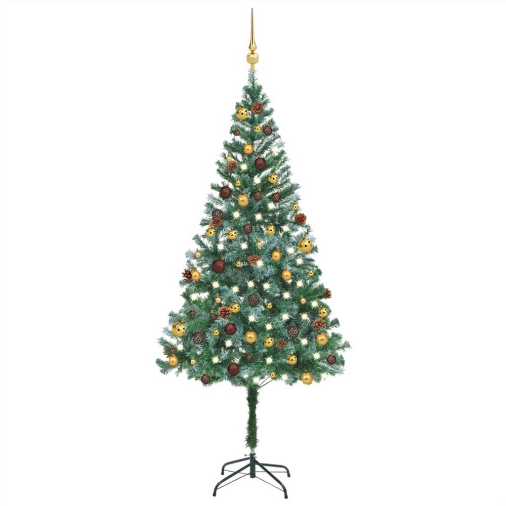 

Artificial Christmas Tree with LEDs&Ball Set&Pinecones 180 cm