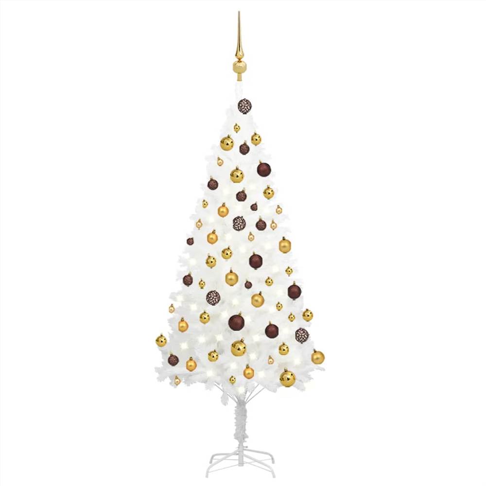 Artificial Christmas Tree with LEDs&Ball Set White 120 cm