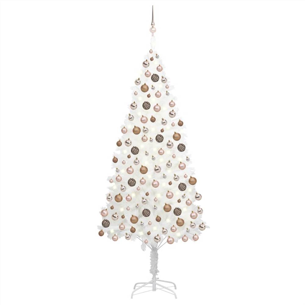 Künstlicher Weihnachtsbaum mit LEDs&amp;Ball Set Weiß 210 cm от Geekbuying WW