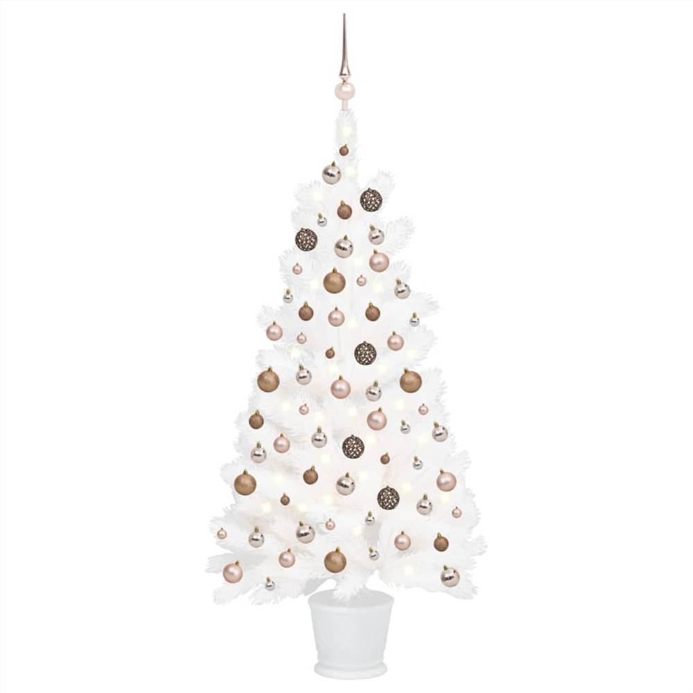 Künstlicher Weihnachtsbaum mit LEDs&amp;Ball Set Weiß 90 cm от Geekbuying WW