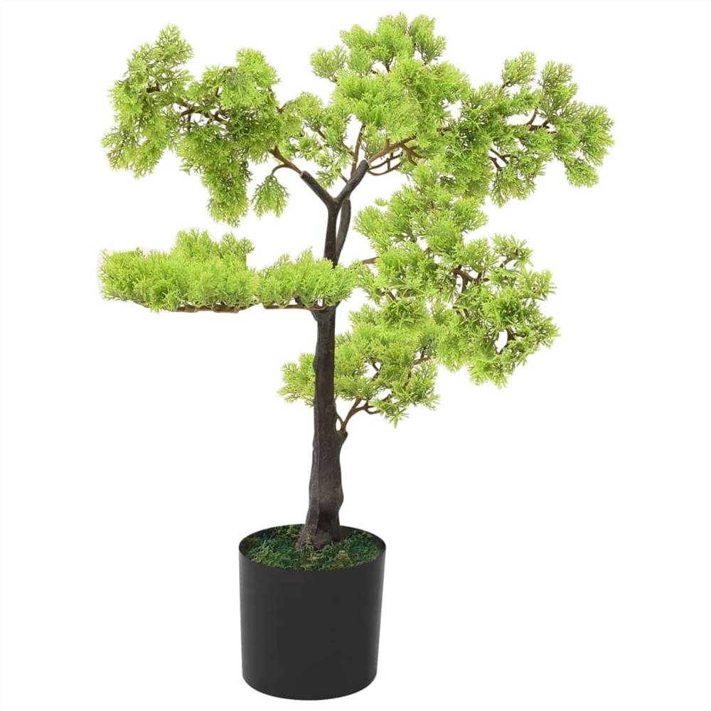 Cypress kunstbonsai met pot 60 cm groen
