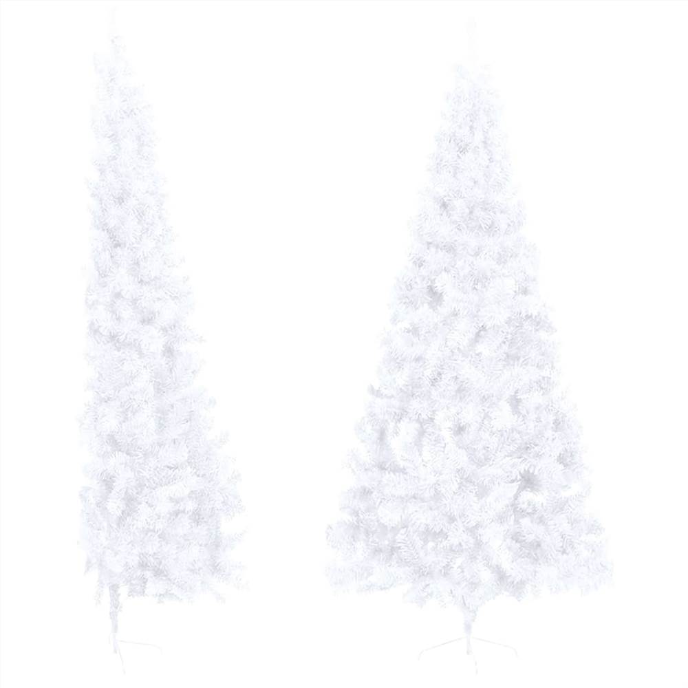 Artificial Half Christmas Tree with Stand White 240 cm PVC