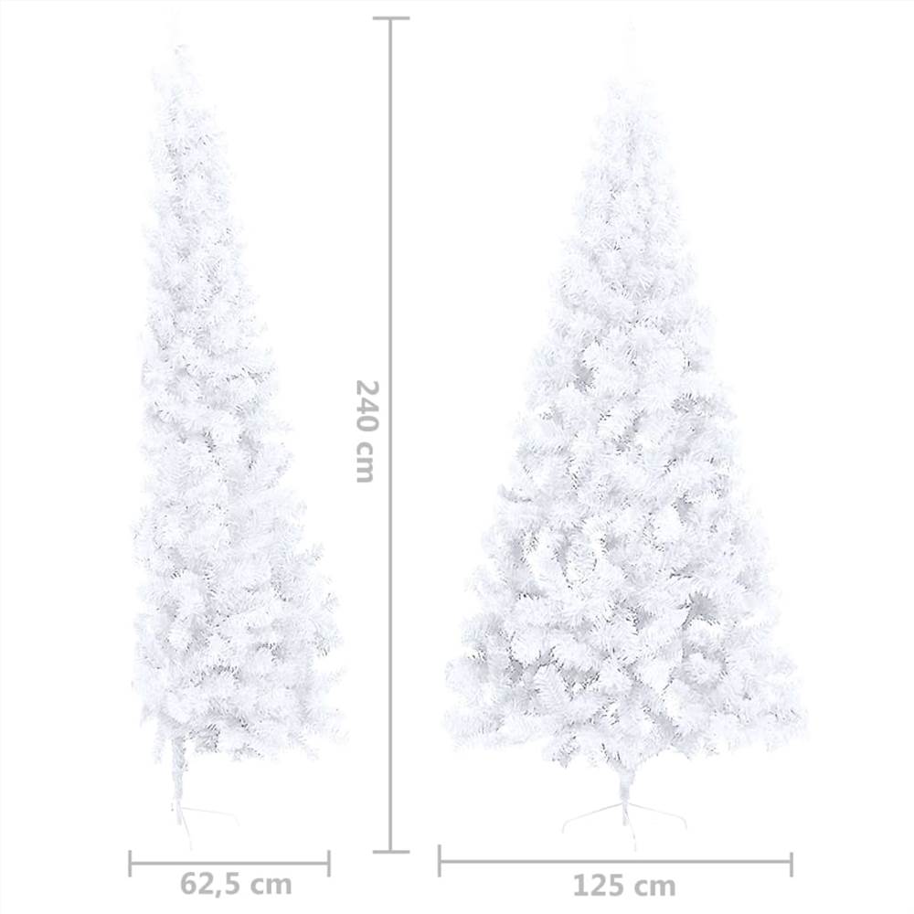 Artificial Half Christmas Tree with Stand White 240 cm PVC