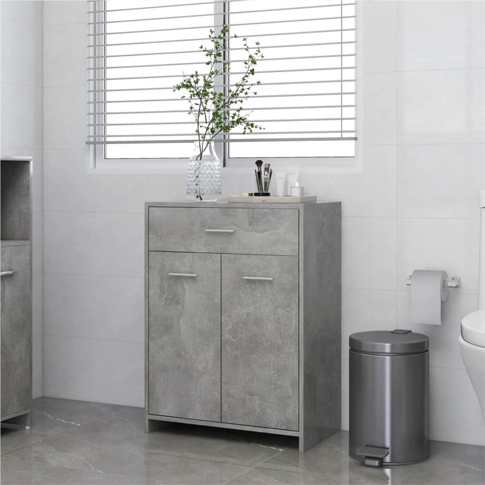 

Bathroom Cabinet Concrete Grey 60x33x80 cm Chipboard