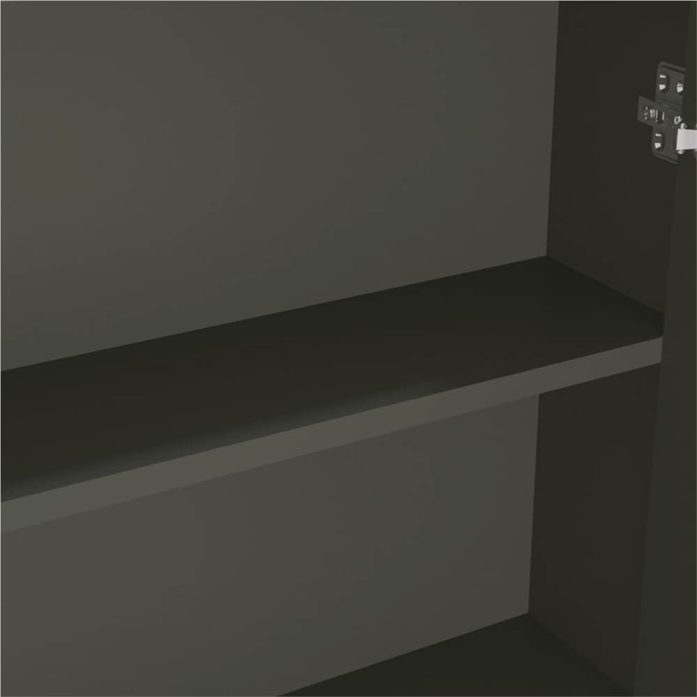 Bathroom Mirror Cabinet 60x15x75 cm MDF Grey