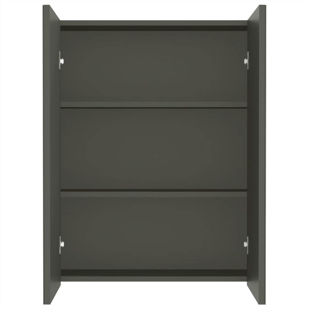 Bathroom Mirror Cabinet 60x15x75 cm MDF Grey