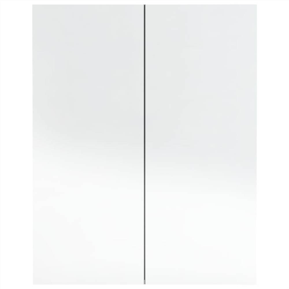 Bathroom Mirror Cabinet 60x15x75 cm MDF Grey