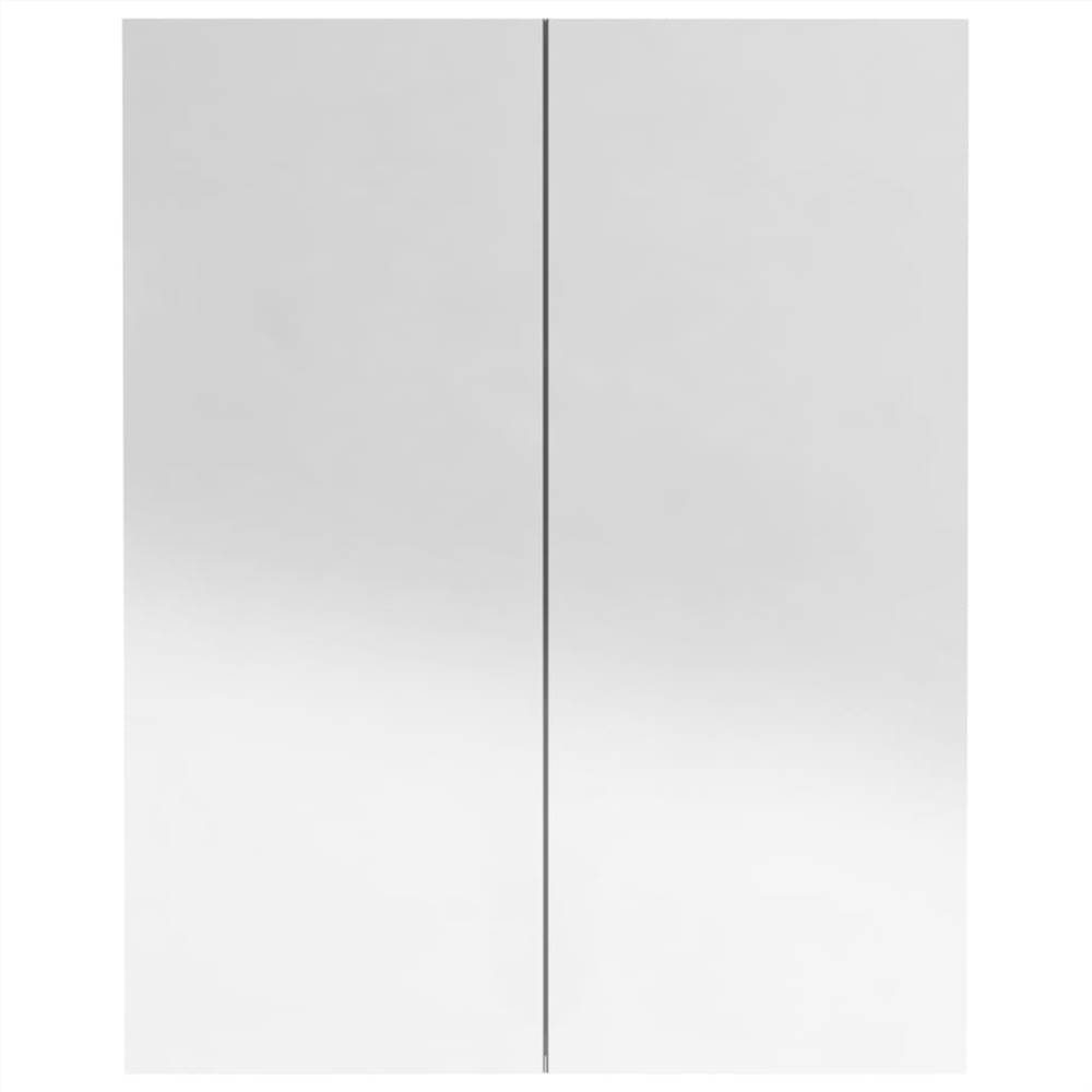 Bathroom Mirror 60x15x75 cm MDF Shining Grey