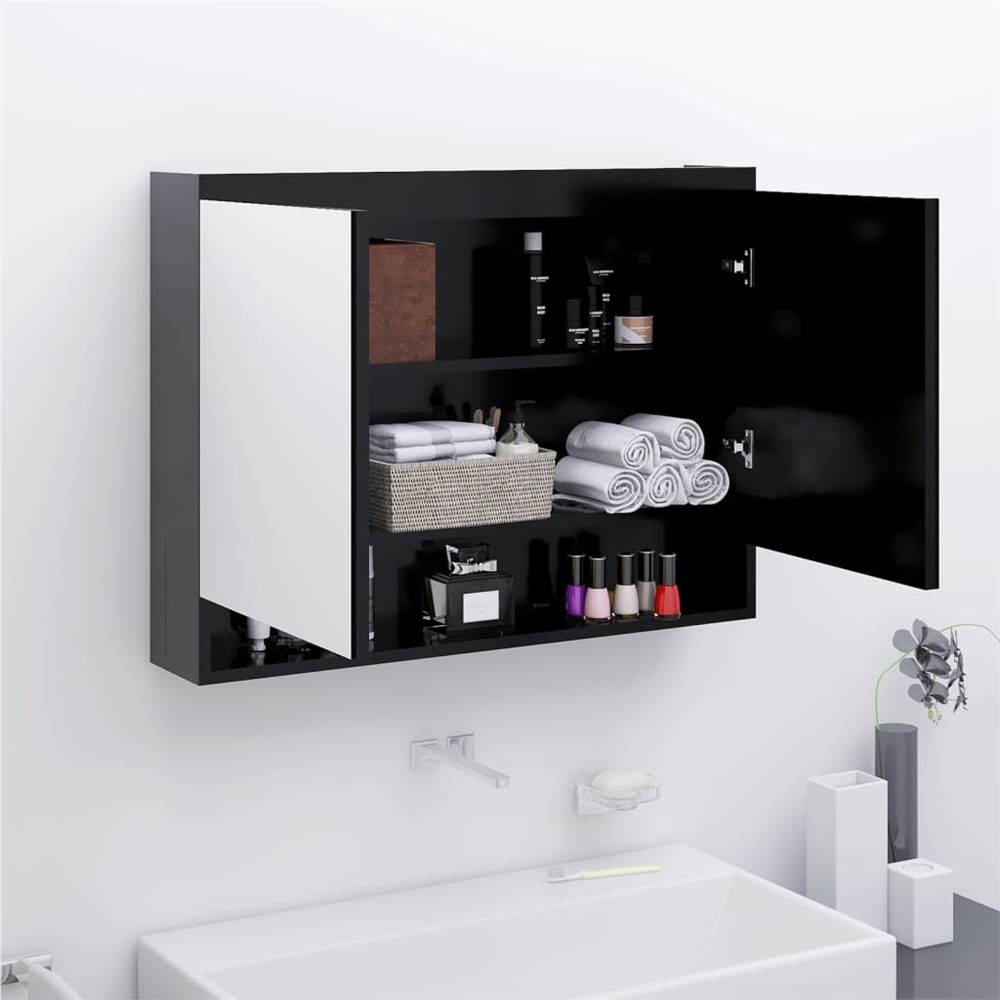 Bathroom Mirror Cabinet 80x15x60 cm MDF Anthracite