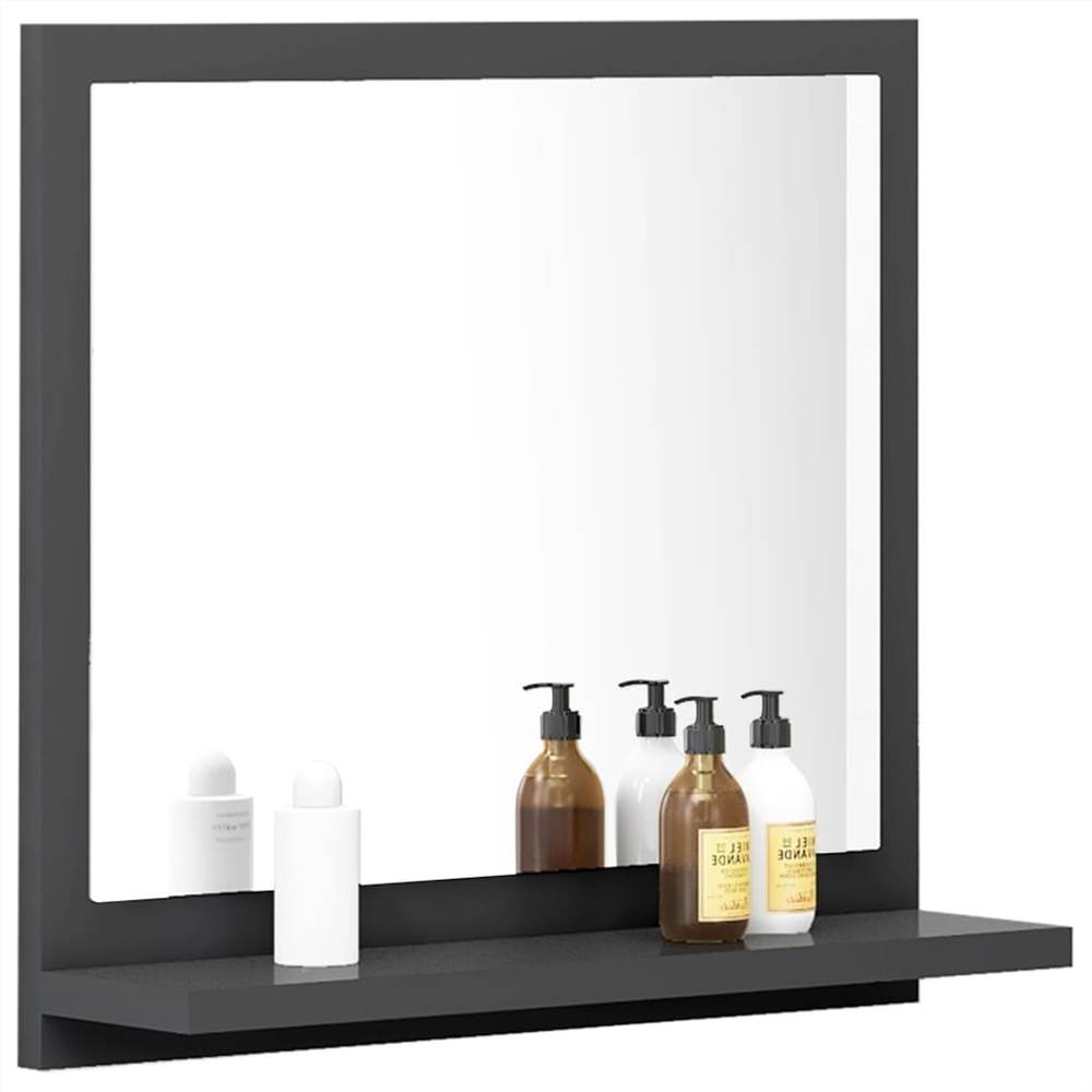 Bathroom Mirror Grey 40x10.5x37 cm Chipboard
