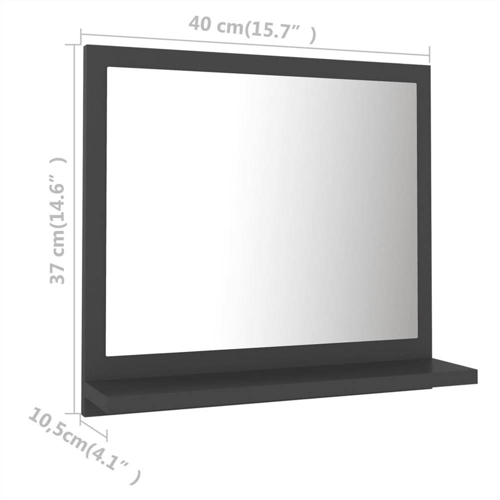Bathroom Mirror Grey 40x10.5x37 cm Chipboard