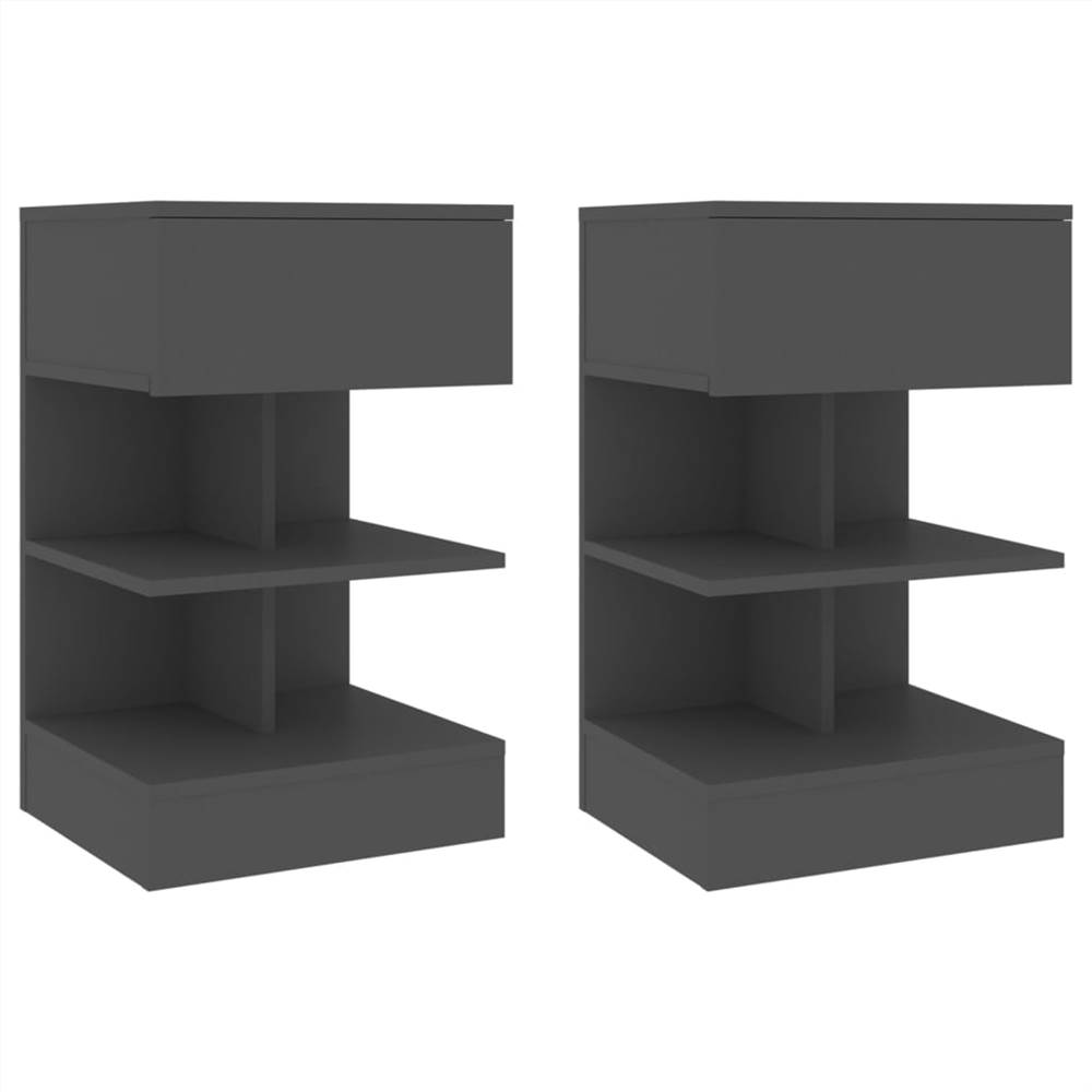

Bedside Cabinets 2 pcs Grey 40x35x65 cm