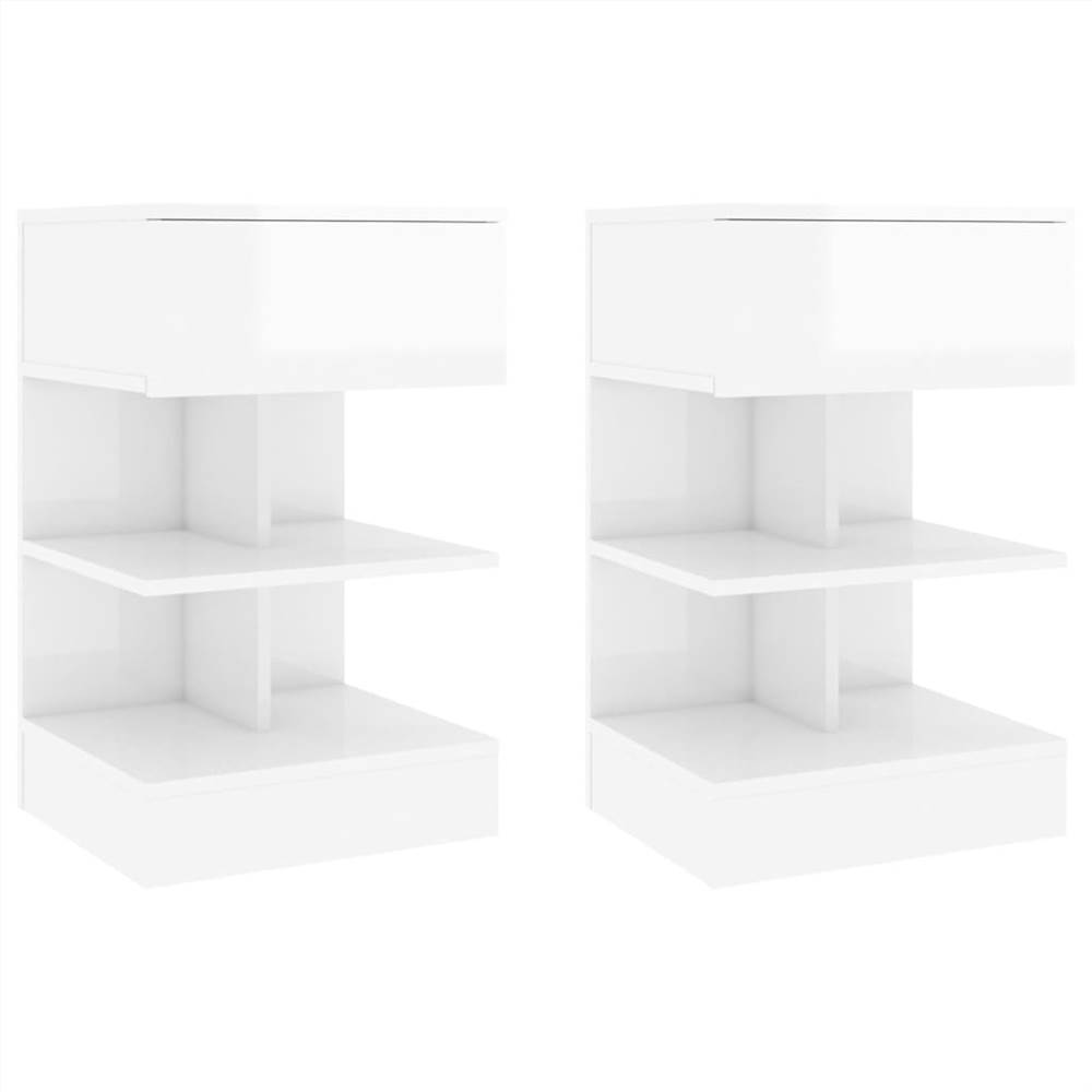 

Bedside Cabinets 2 pcs High Gloss White 40x35x65 cm