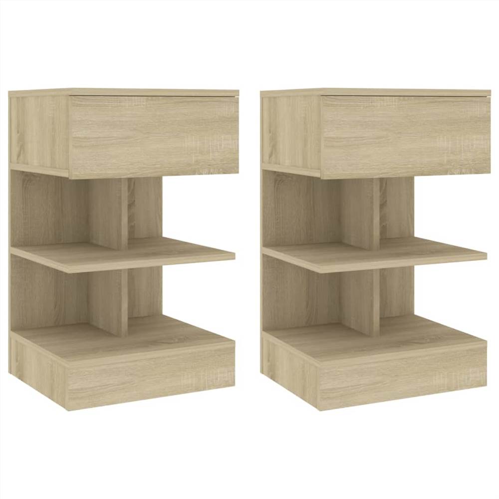 Bedside Cabinets 2 pcs Sonoma Oak 40x35x65 cm