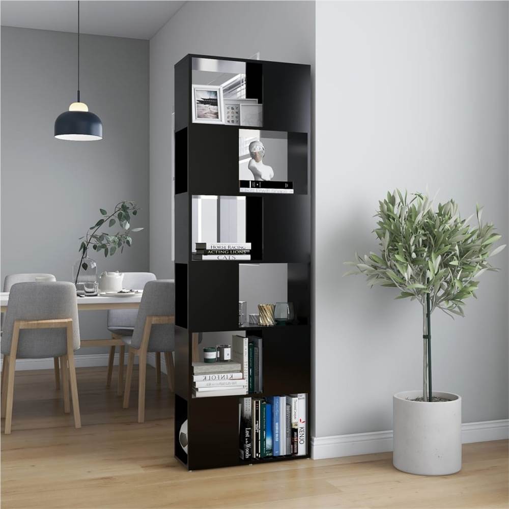 Book Cabinet Room Divider Black 60x24x186 cm Chipboard