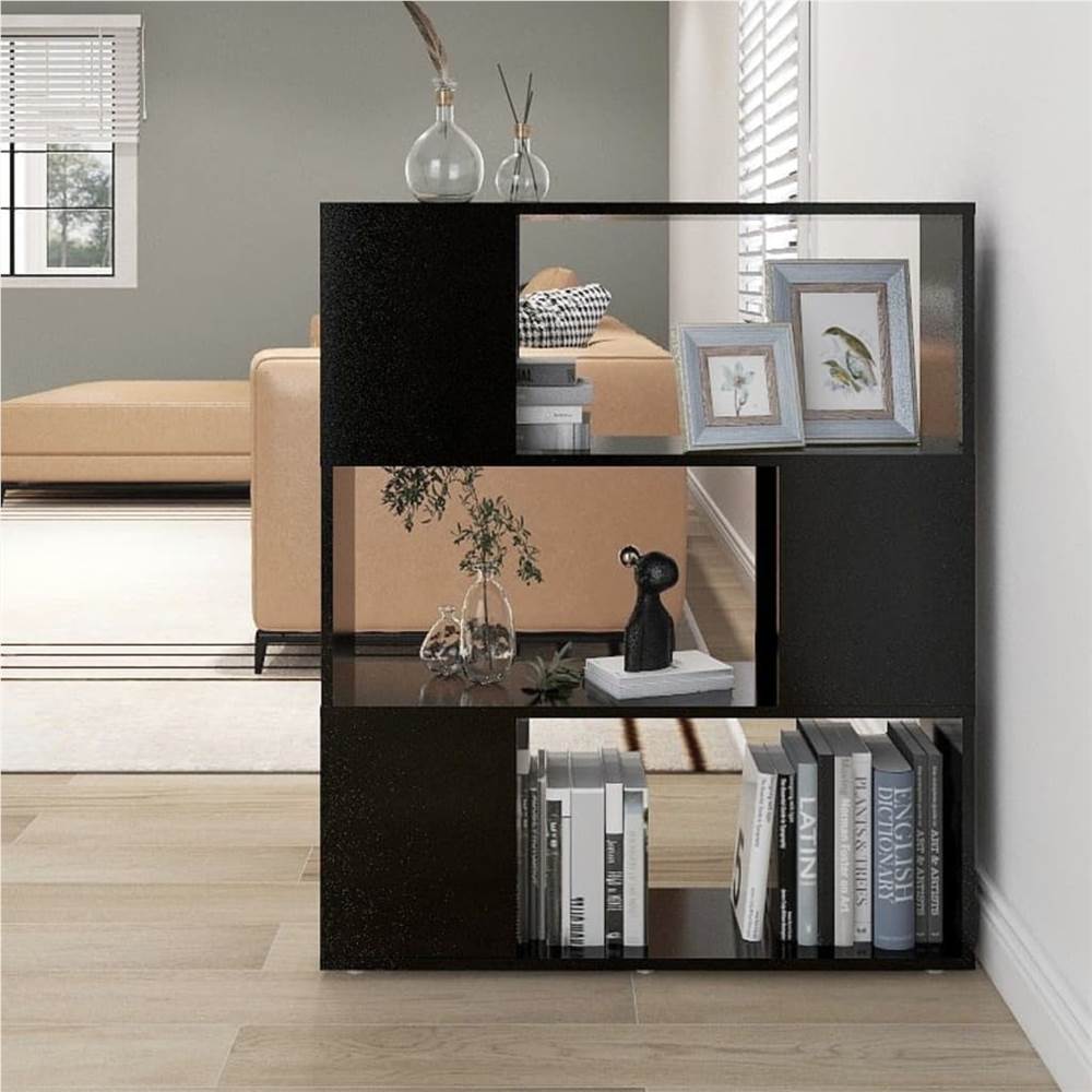 

Book Cabinet Room Divider Black 80x24x94 cm Chipboard