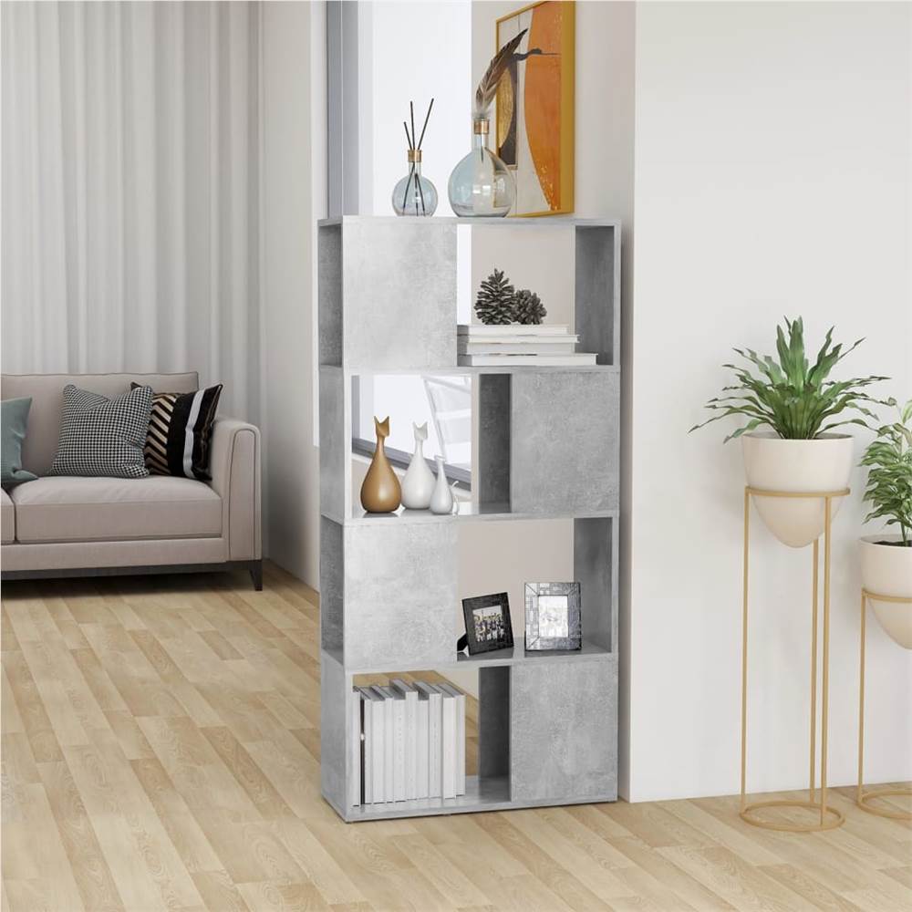 

Book Cabinet Room Divider Concrete Grey 60x24x124.5 cm