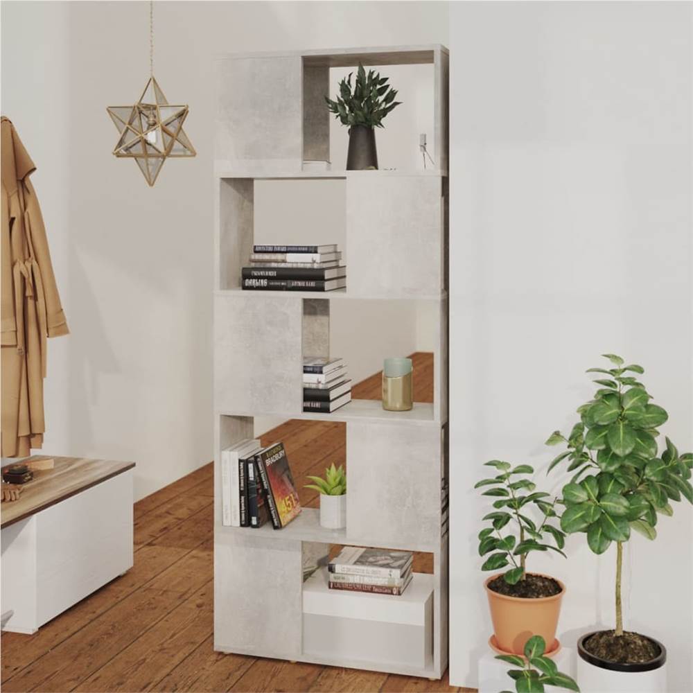 

Book Cabinet Room Divider Concrete Grey 60x24x155 cm