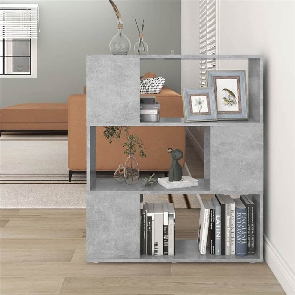 

Book Cabinet Room Divider Concrete Grey 80x24x94 cm Chipboard