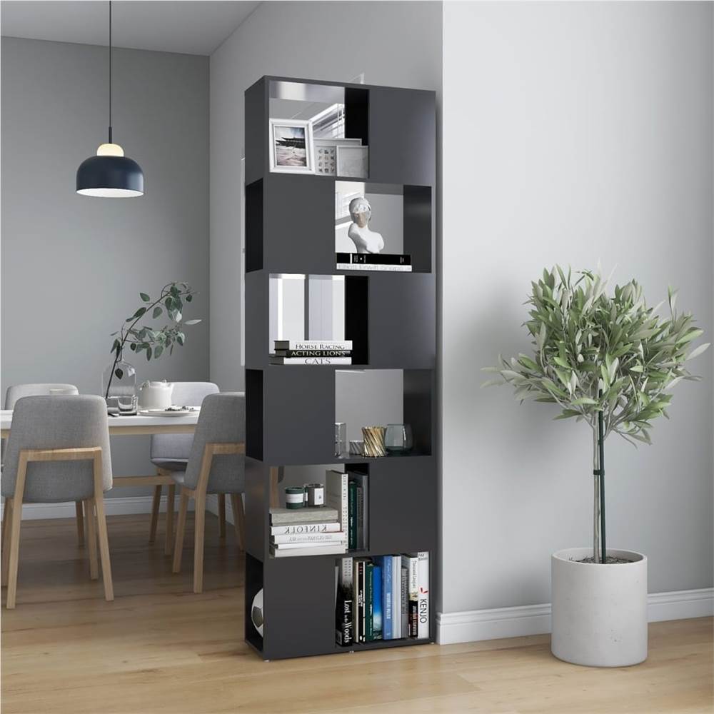 

Book Cabinet Room Divider Grey 60x24x186 cm Chipboard