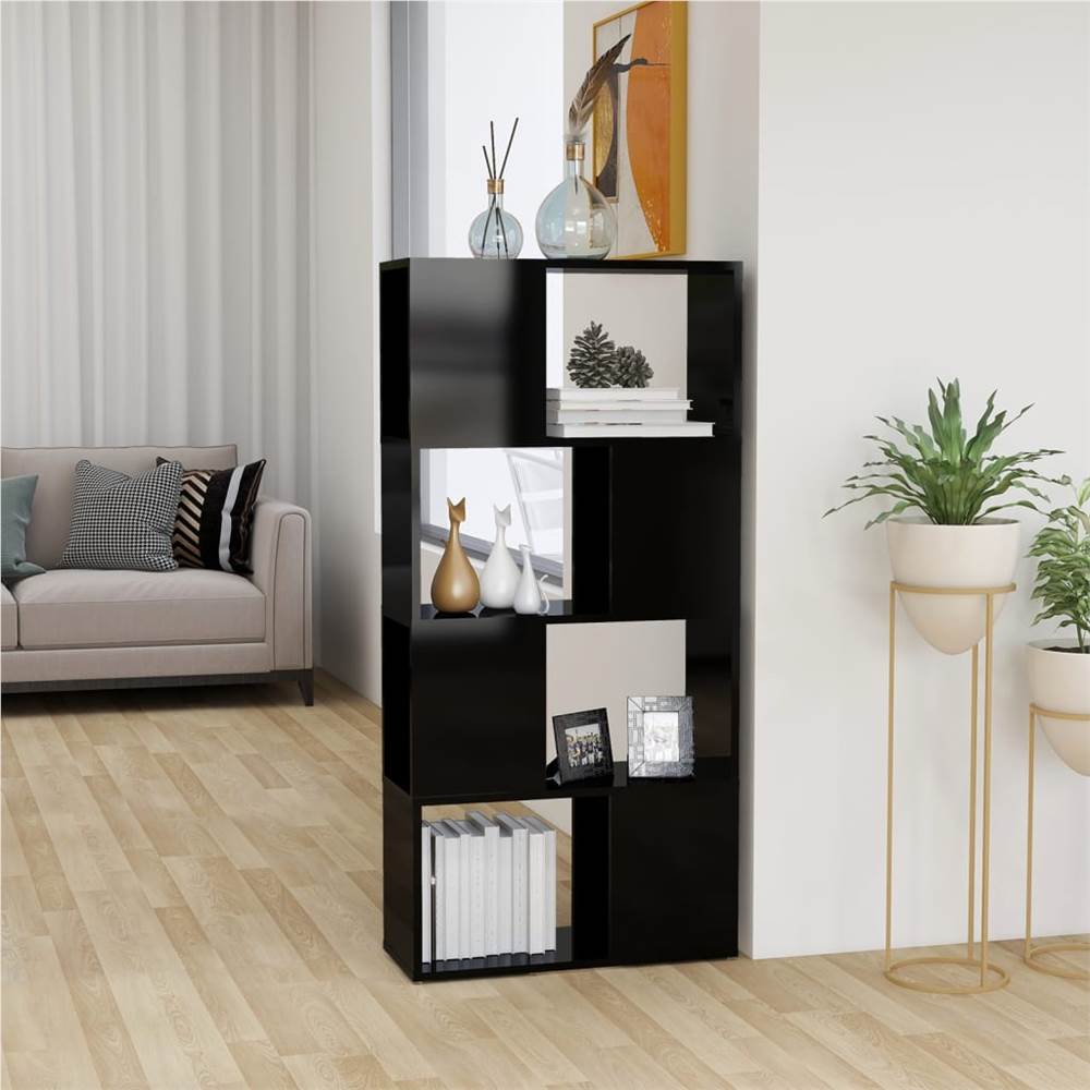 

Book Cabinet Room Divider High Gloss Black 60x24x124.5 cm