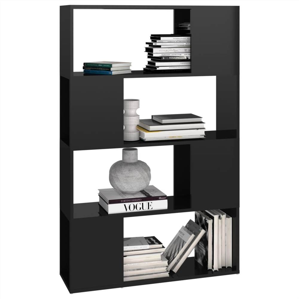 Book Room Divider High Gloss Black 80x24x124.5 cm
