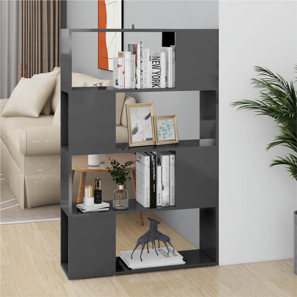 

Book Cabinet Room Divider High Gloss Grey 80x24x124.5 cm