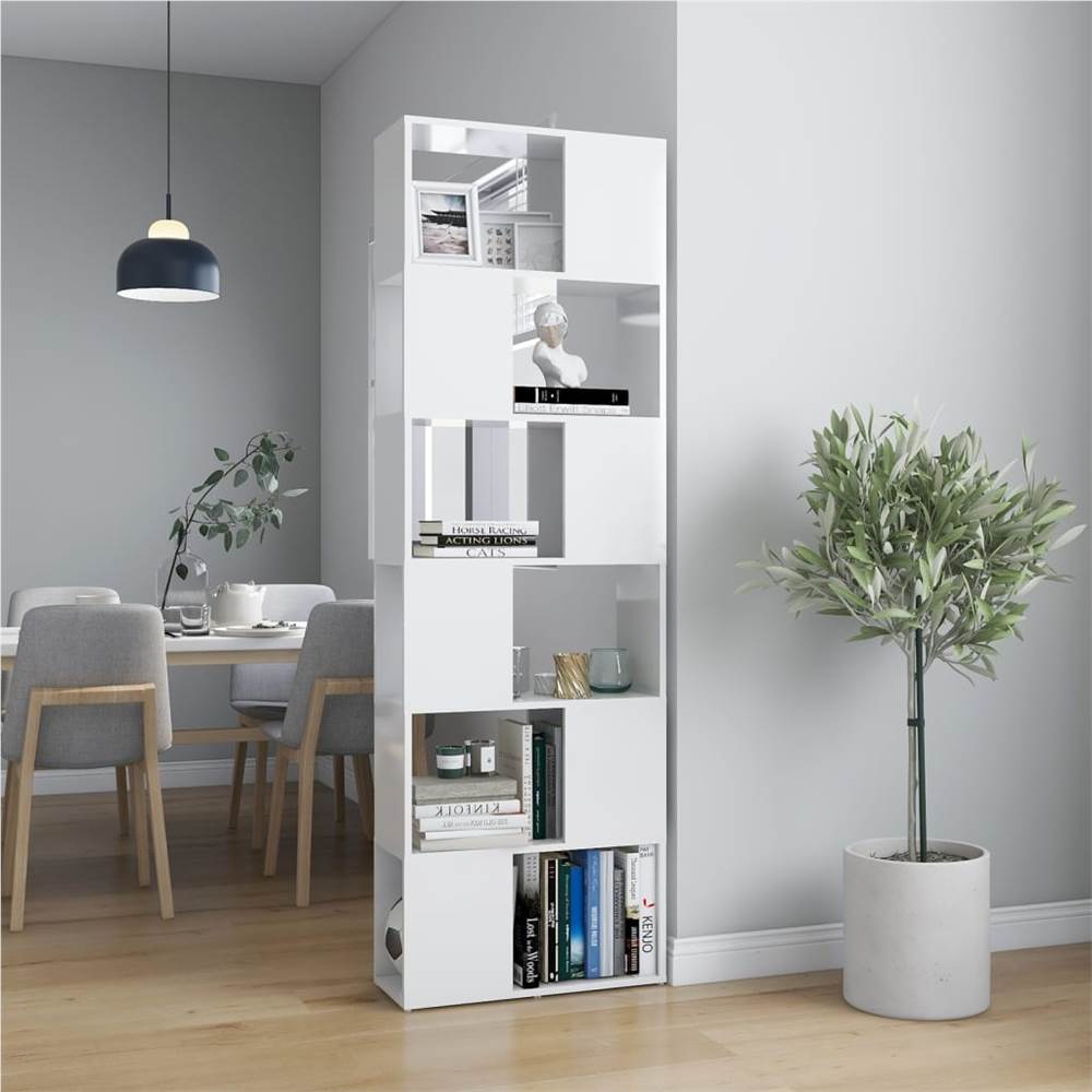 

Book Cabinet Room Divider High Gloss White 60x24x186 cm