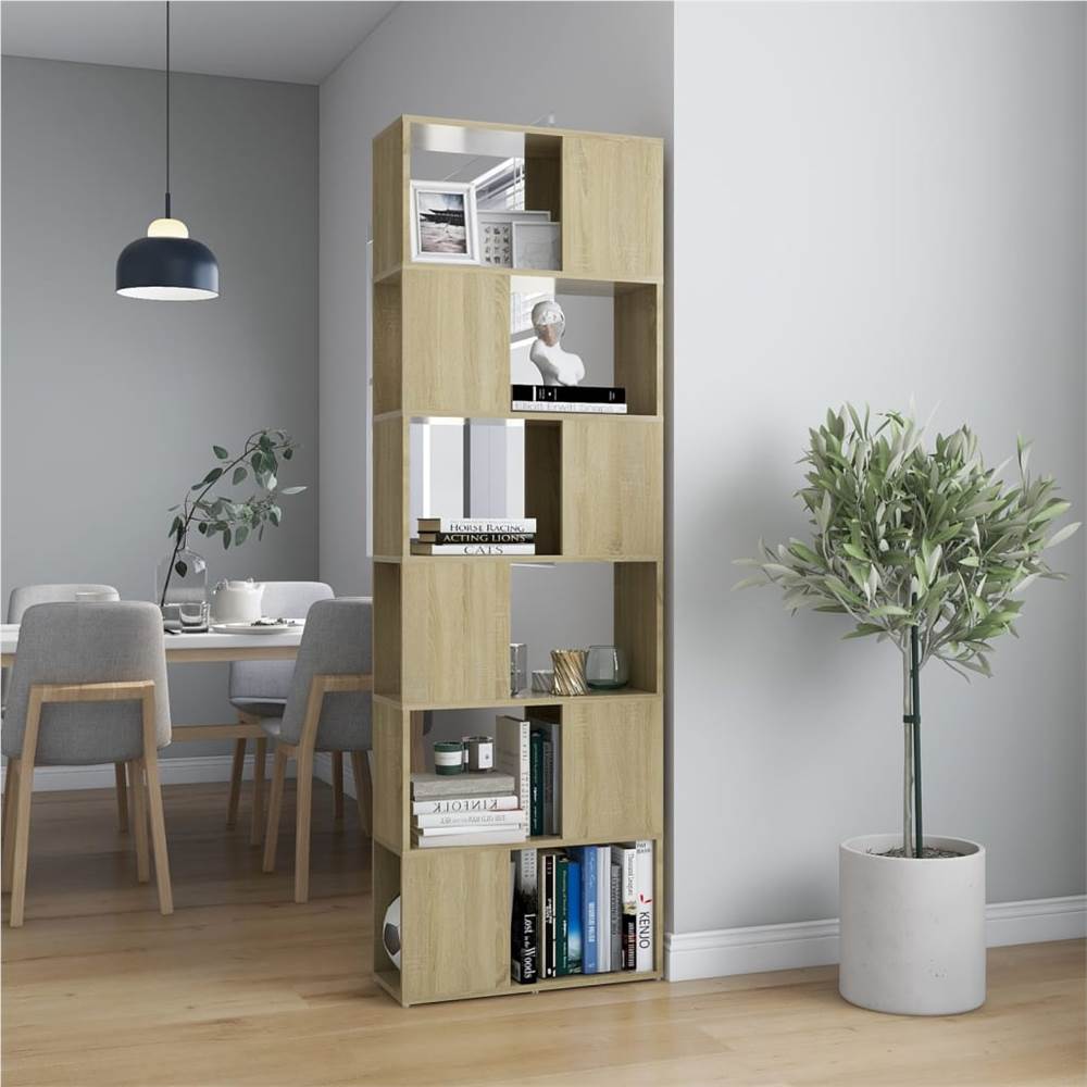 

Book Cabinet Room Divider Sonoma Oak 60x24x186 cm Chipboard