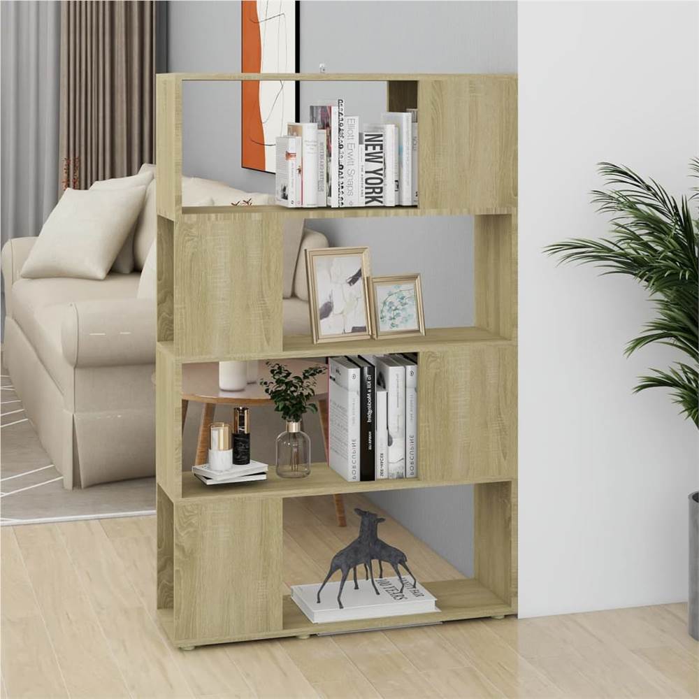 

Book Cabinet Room Divider Sonoma Oak 80x24x124.5 cm Chipboard