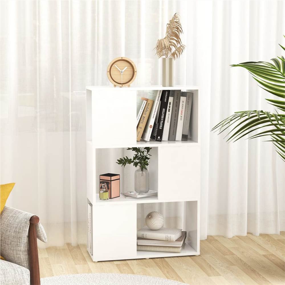 Book Cabinet Room Divider White 60x24x94 cm Chipboard