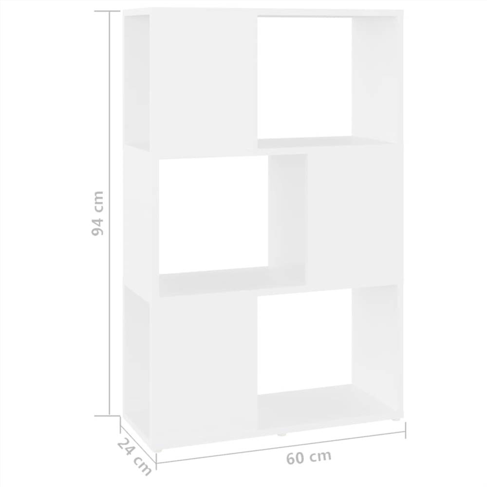 Book Cabinet Room Divider White 60x24x94 cm Chipboard