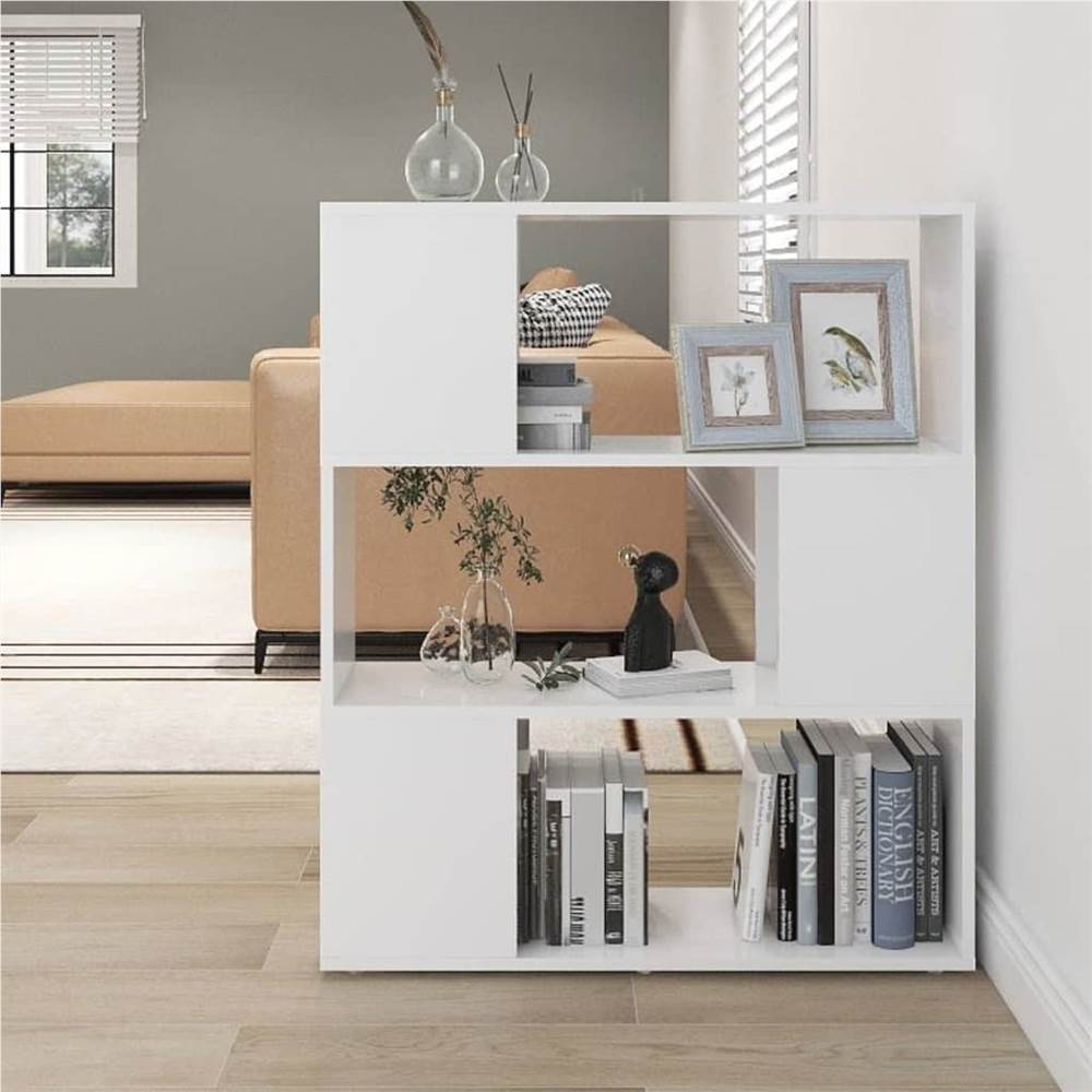 Book Cabinet Room Divider White 80x24x94 cm Chipboard