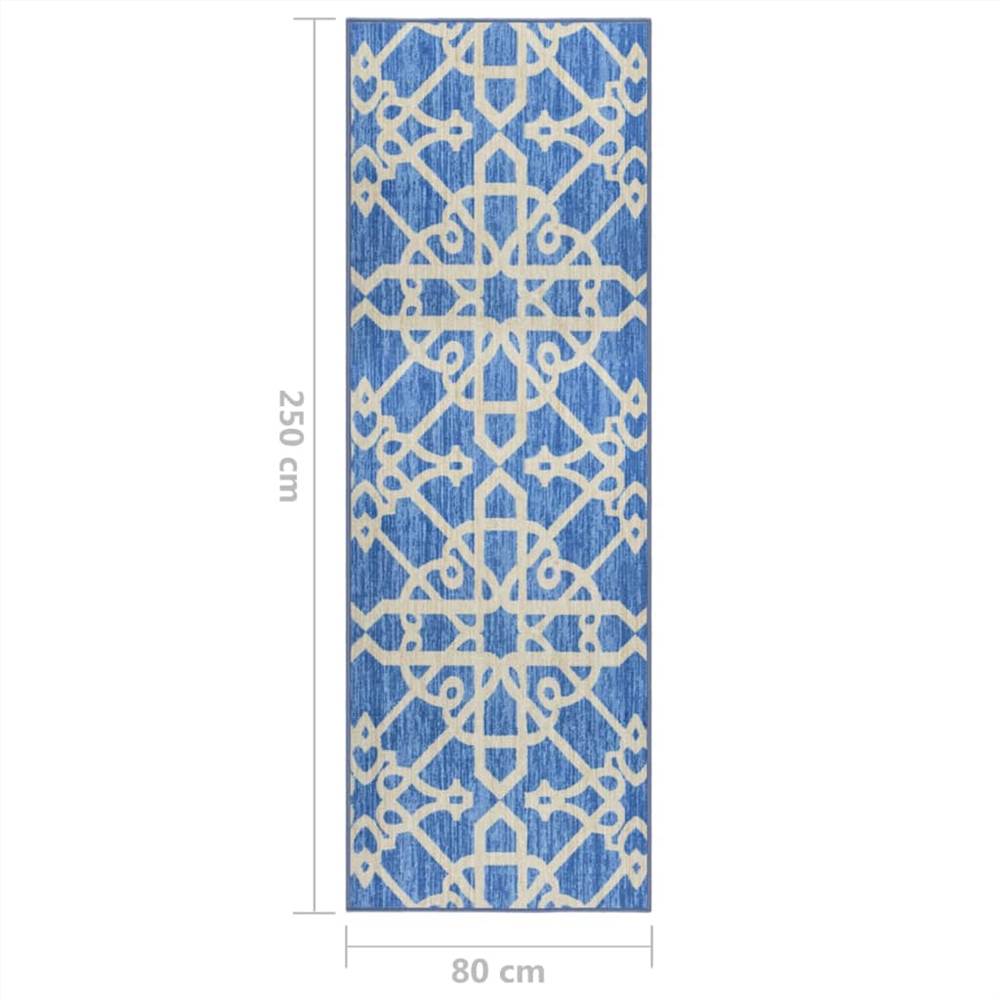 Carpet Runner Blue 80x250 cm