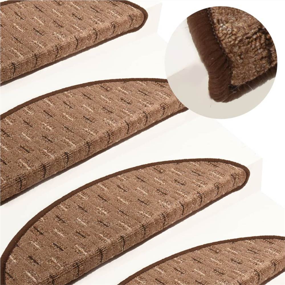 

Carpet Stair Treads 15 pcs Brown 56x20 cm
