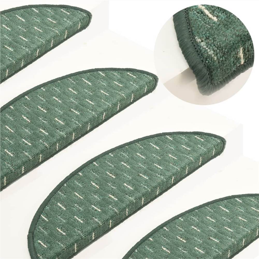 

Carpet Stair Treads 15 pcs Green 56x20 cm