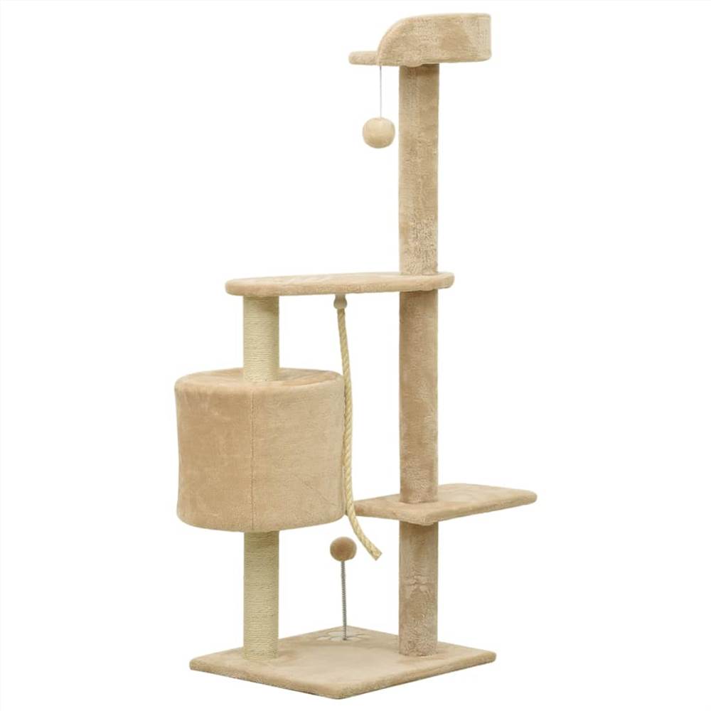 Cat Tree with Sisal Scratching Posts Beige 120 cm