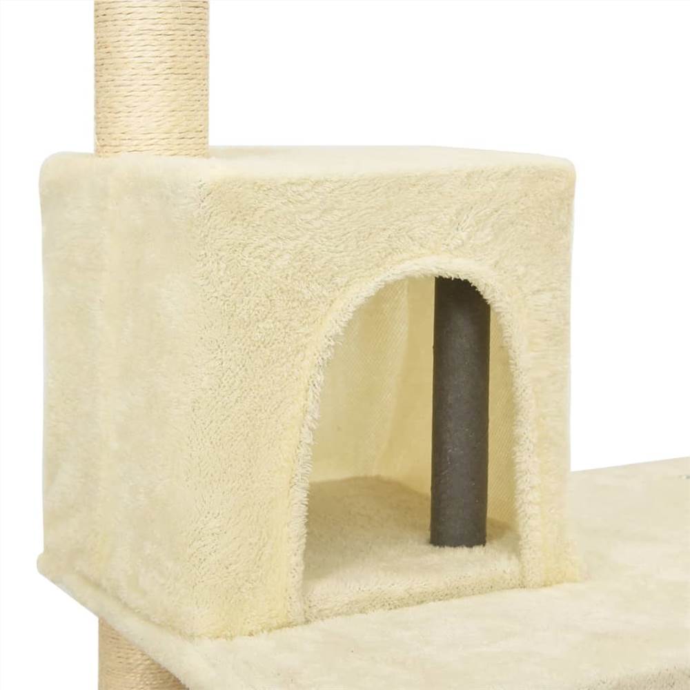 Cat Tree with Sisal Scratching Posts Cream 119 cm