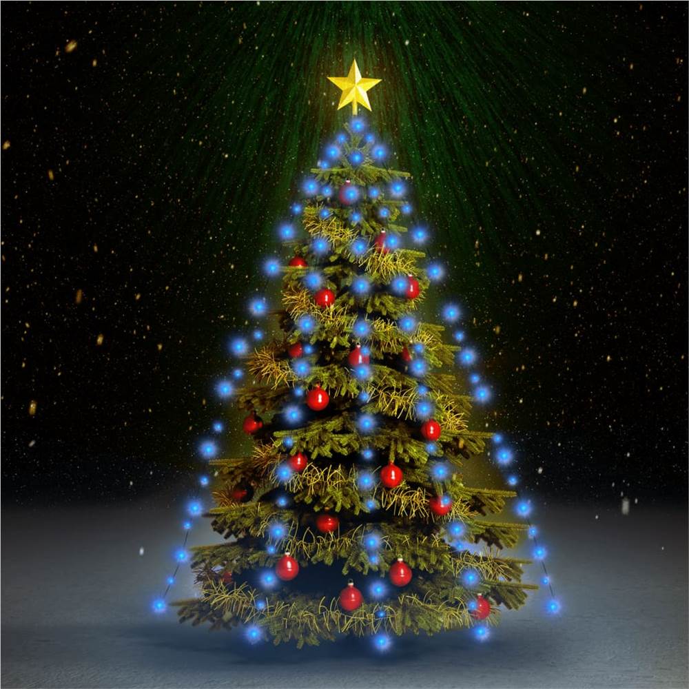 Red de luces para árbol de Navidad con 150 LED IP44 Azul 150 cm