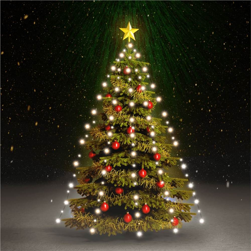 Red de luces para árbol de Navidad con 150 LED IP44 Blanco frío 150 cm