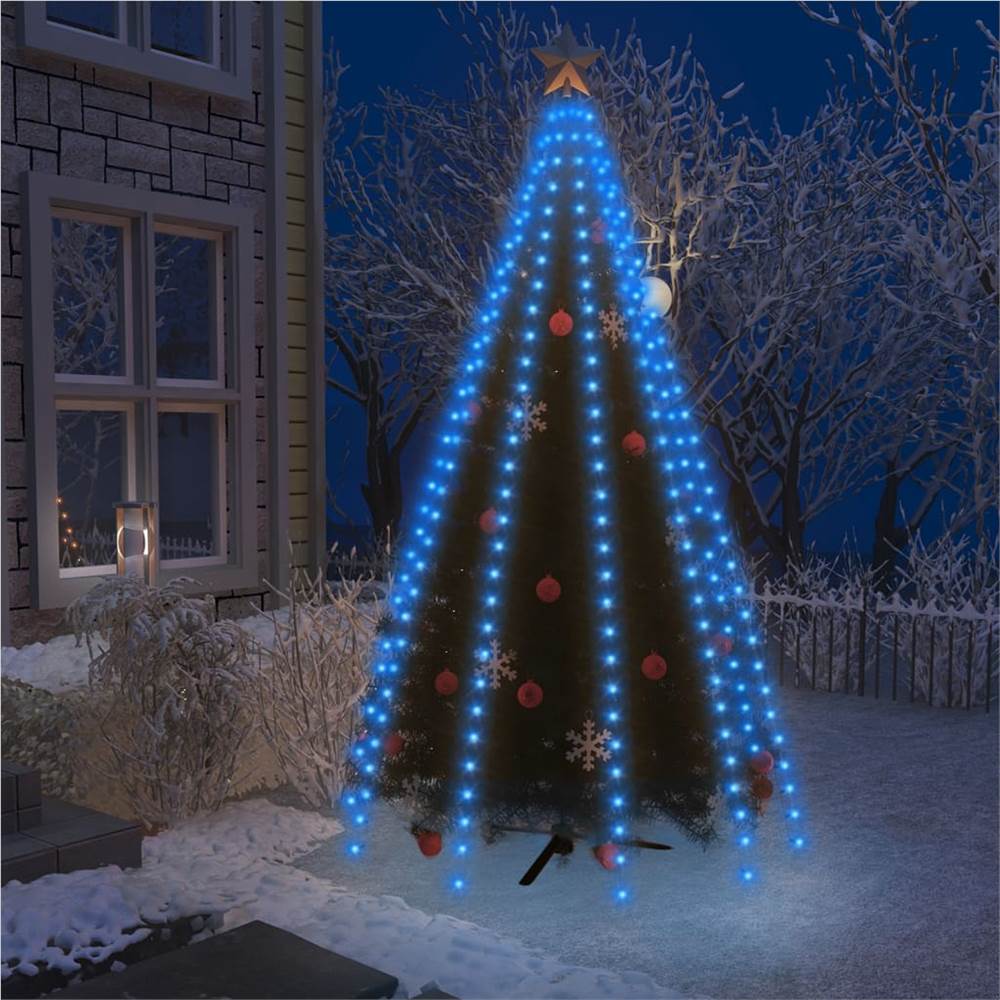 Red de luces para árbol de Navidad con 250 LED Azul 250 cm