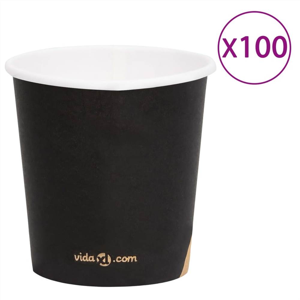 Coffee Paper Cups 120 ml 100 pcs Black