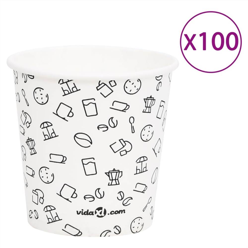 Coffee Paper Cups 120 ml 100 pcs White and Black