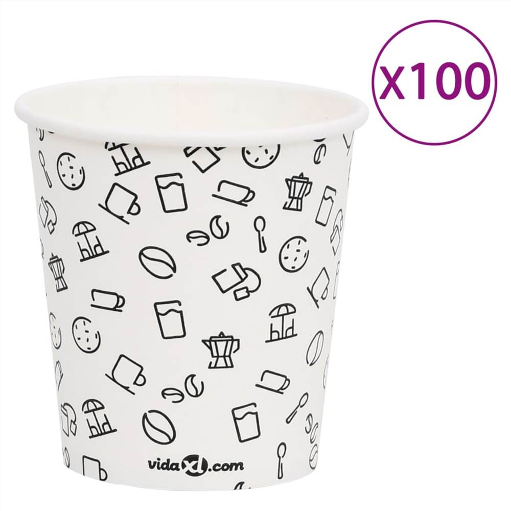 

Coffee Paper Cups 200 ml 100 pcs White and Black