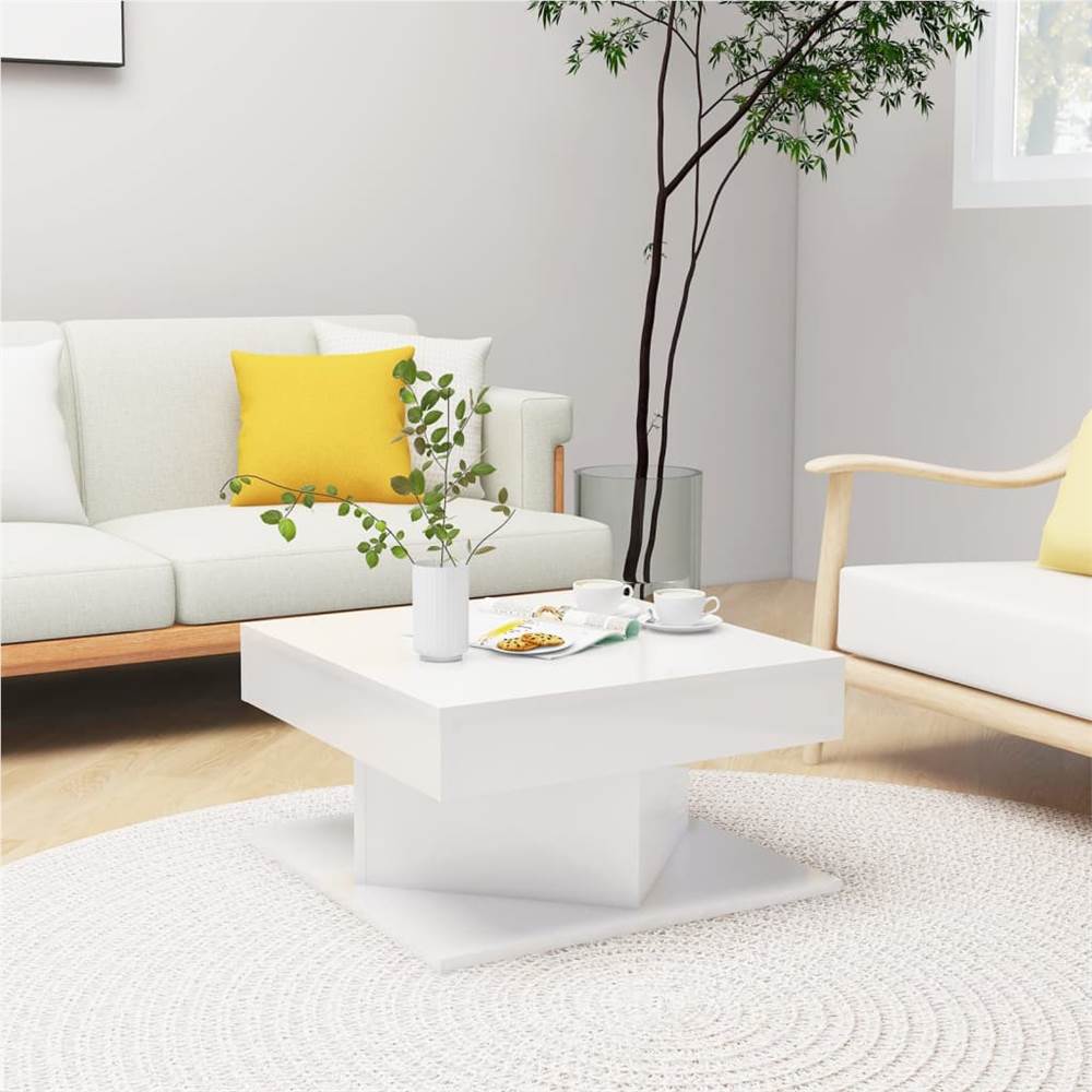

Coffee Table High Gloss White 57x57x30 cm Chipboard
