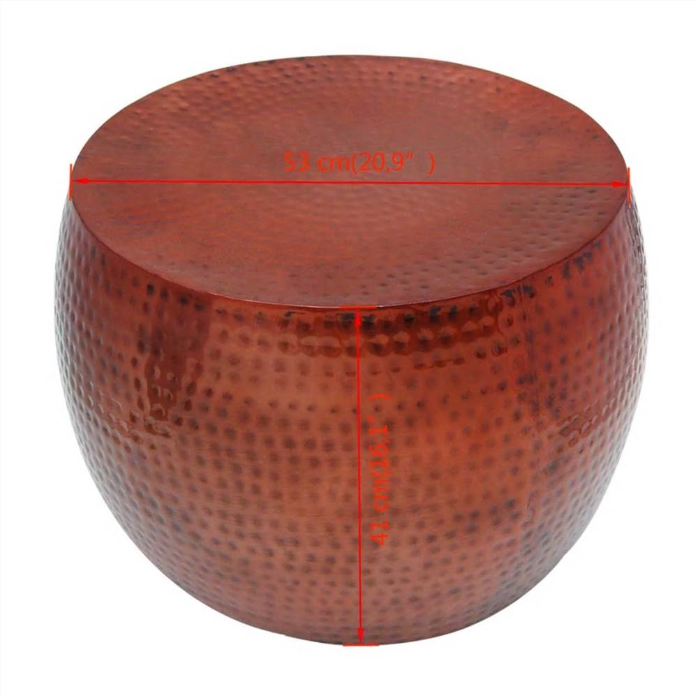 Coffee Table Round Aluminium with Copper Finish Brown