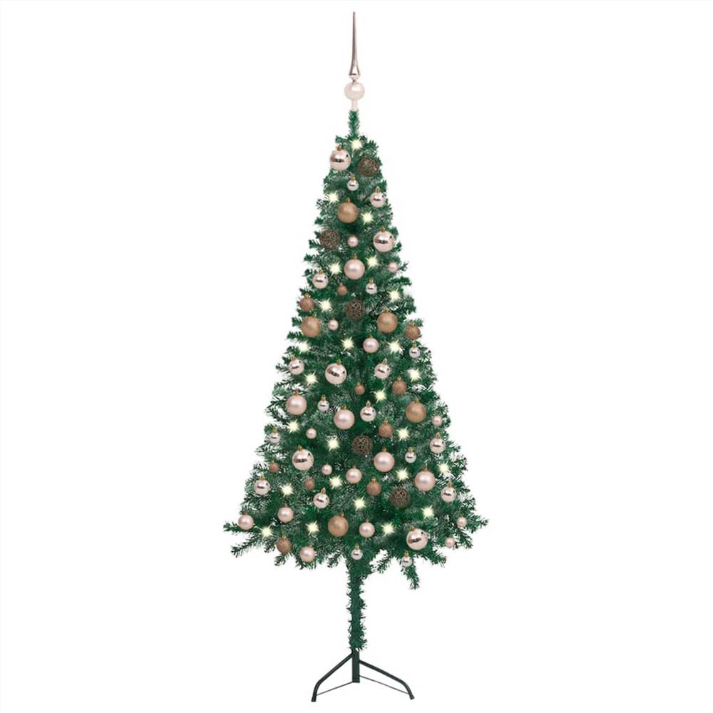 

Corner Artificial Christmas Tree LEDs&Ball Set Green 120 cm PVC